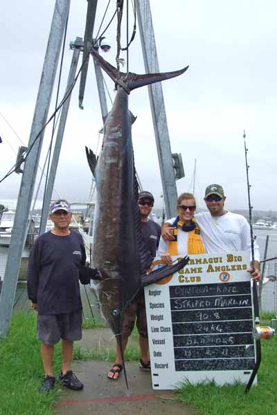 Striped marlin on board Capt. Dave Cassar's Slammer at Bermagui.