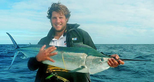 Luke Katsaros with a black marlin at Bowling Green