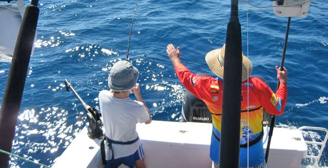 Townsville junior anglers first marlin