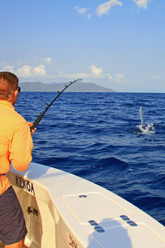 Zach's first marlin on KEKOA